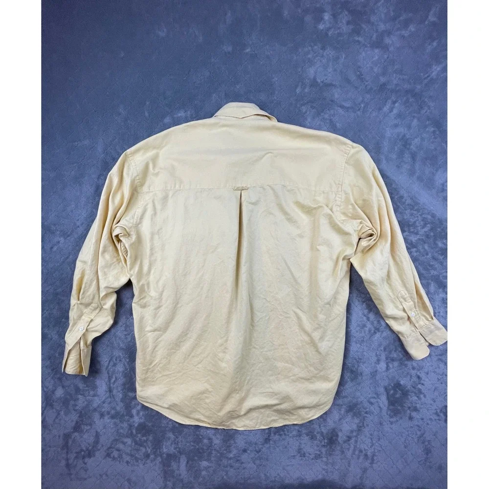 Acorn by Bob Goldfeder Mens Yellow Cotton‎ Button Down Shirt Made in Italy ML